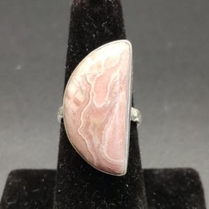 Pink Stone Rhodochrosite Ring